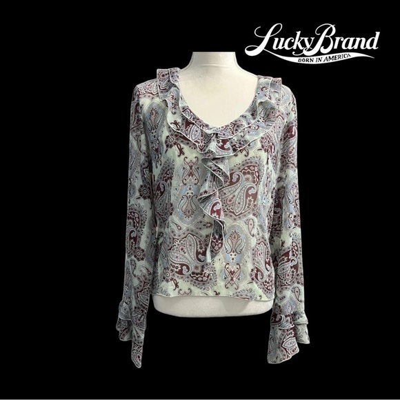 Lucky Brand (EUC) Women’s Long Sleeve Top Size Large - Picture 1 of 8